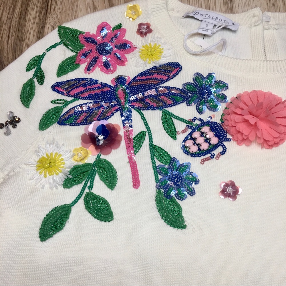 Talbots RSVP HAND-SEWN EMBELLISHED SWEATER; NWT - Picture 4 of 5